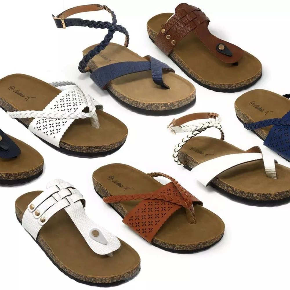 Julia Cusion Filled Sandals 6 Medium HK-7111-BLACK